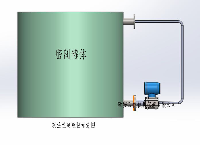 雙法蘭液位變送器示意圖